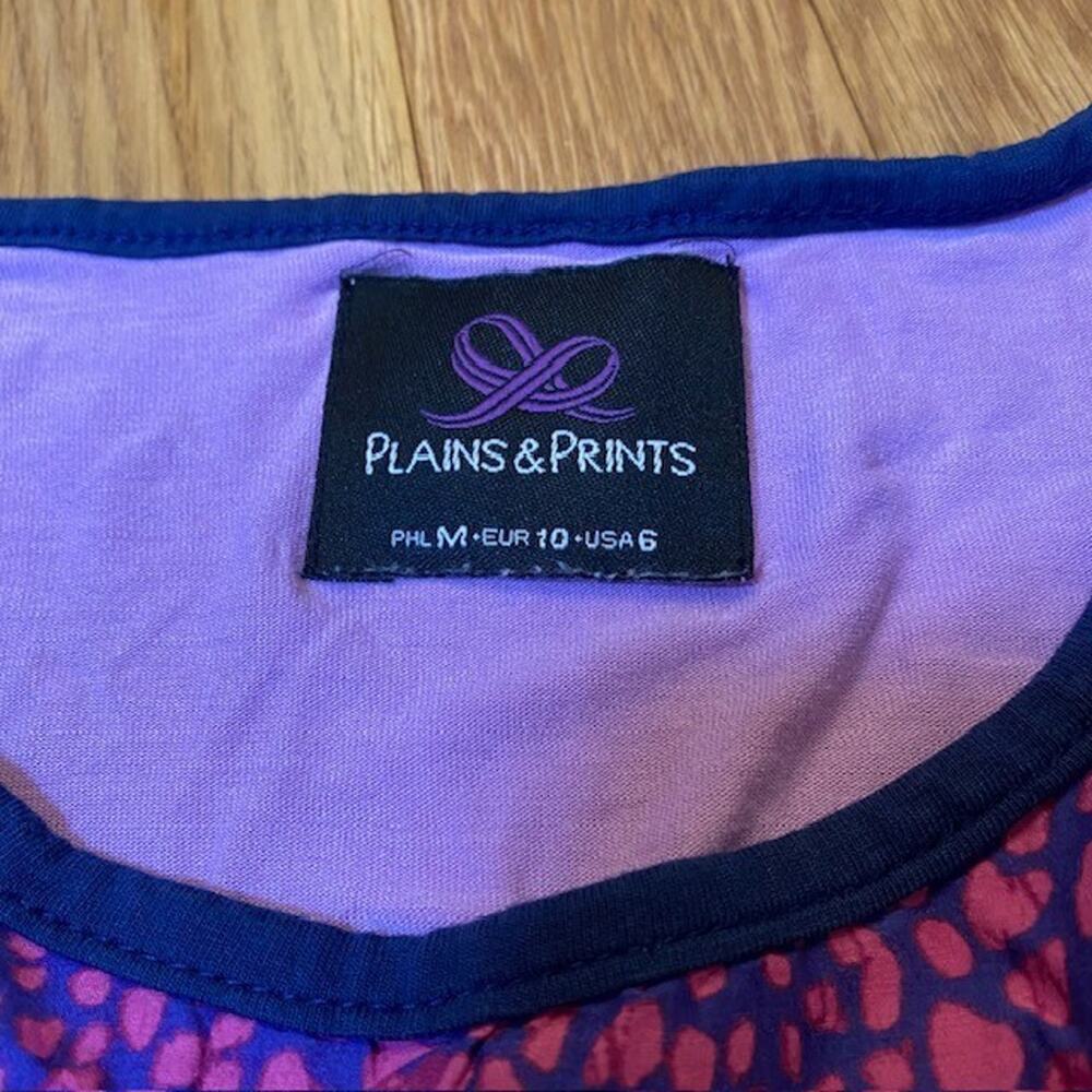 Plains and Prints Womens Size 6 Blue Purple Tank Top Shirt Cotton Polyester - Picture 3 of 8